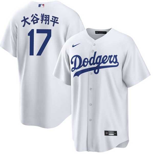 Men's Los Angeles Dodgers #17 White Cool Base Stitched Jersey Dzhi